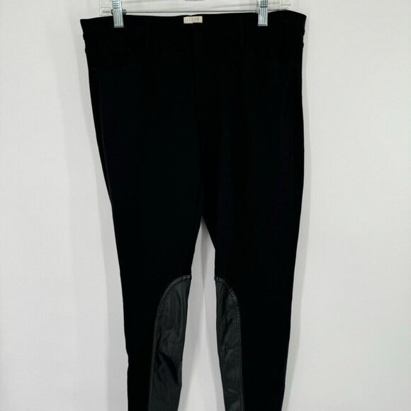 J Crew Gigi Pants faux Leather Trim Black Womens Size 12 Stretch equestrian - Picture 5 of 16